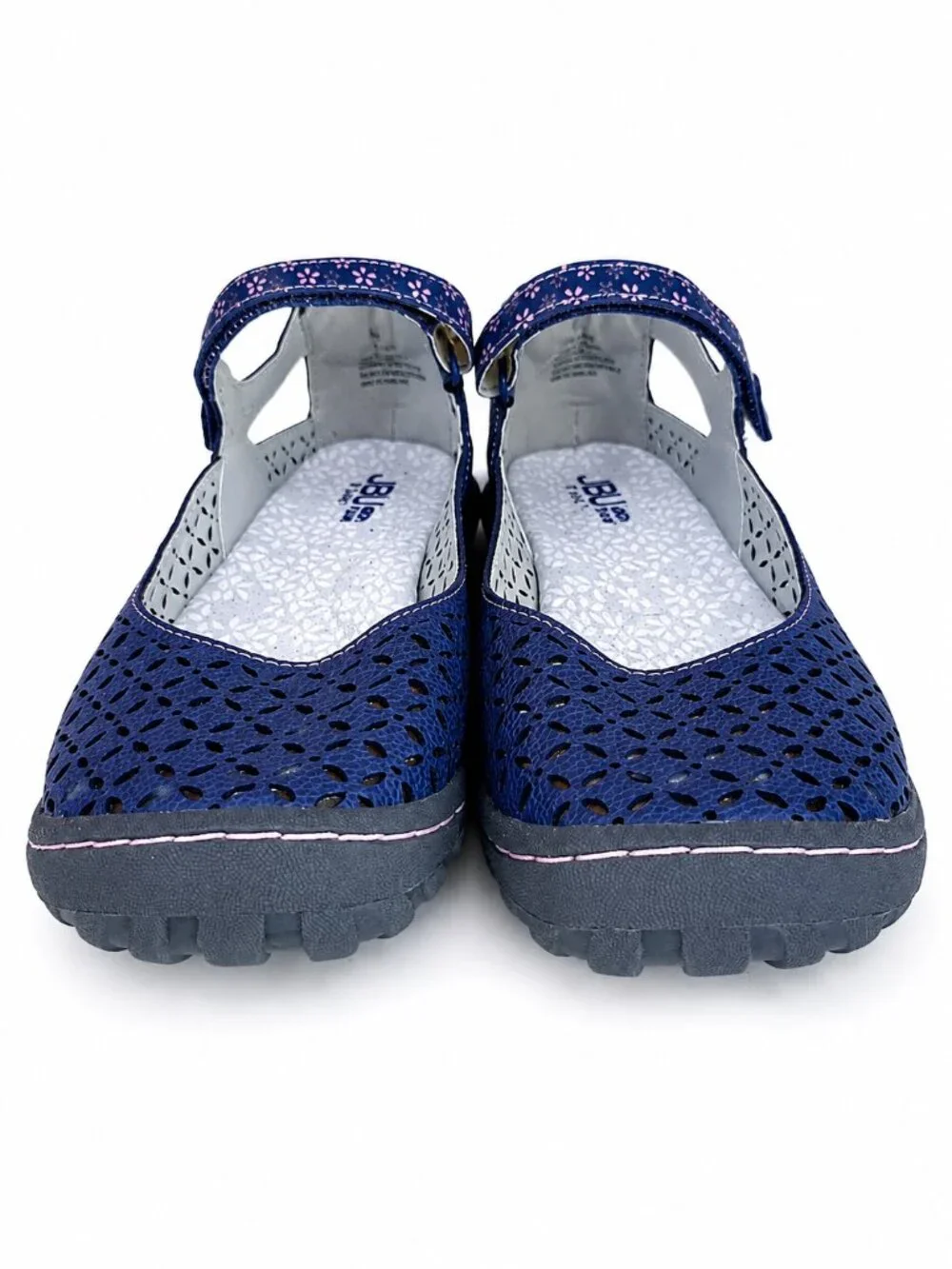 JBU by Jambu Blue Mary Jane Flats Size 8 Floral Cutout Cottagecore Comfort
